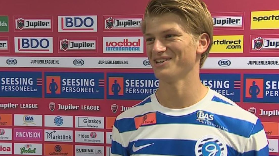 De glimlach op het gezicht van Jurre Vreman (18) sprak na afloop boekdelen. De zoon van De Graafschap-trainer Jan maakte vrijdagavond tien minuten voor tijd zijn debuut voor de Doetinchemmers. Met de jongste Vreman in de gelederen won de thuisploeg uiteindelijk met 4-1 van FC Eindhoven.
