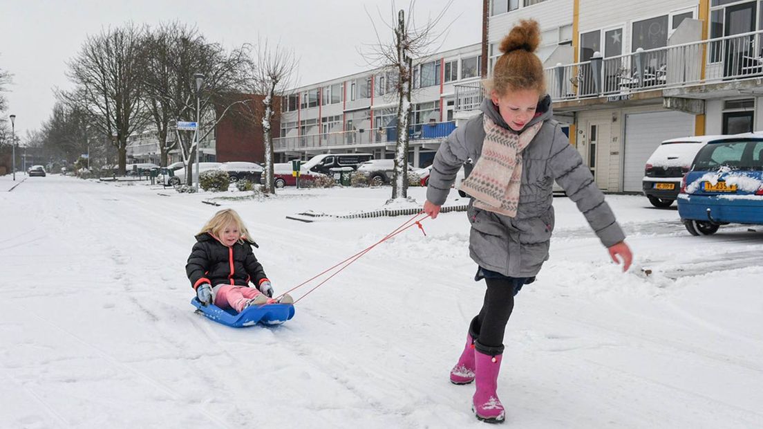 Sneeuwpret in Appingedam