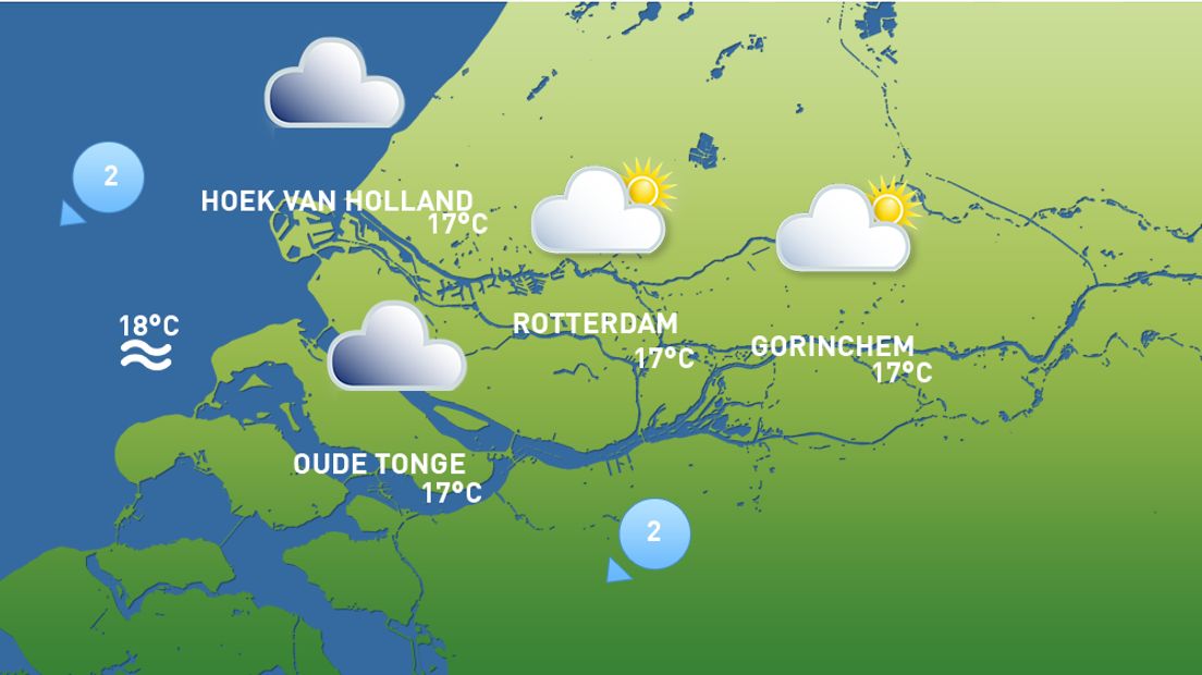 Het weer van donderdag Rustig weer Rijnmond