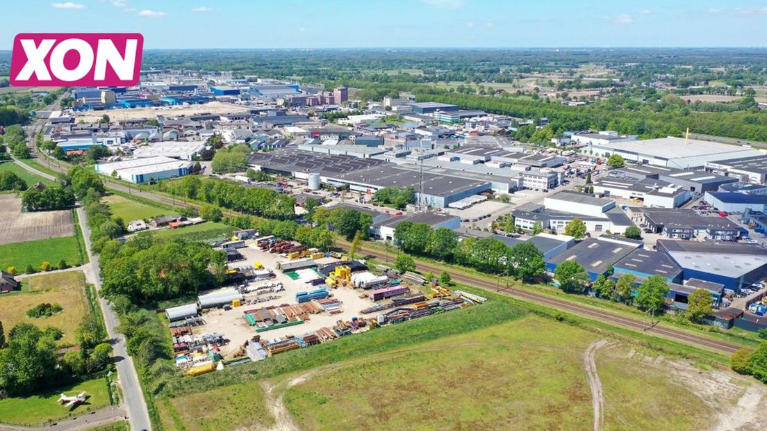 Luchtfoto van bedrijventerrein Harselaar Barneveld