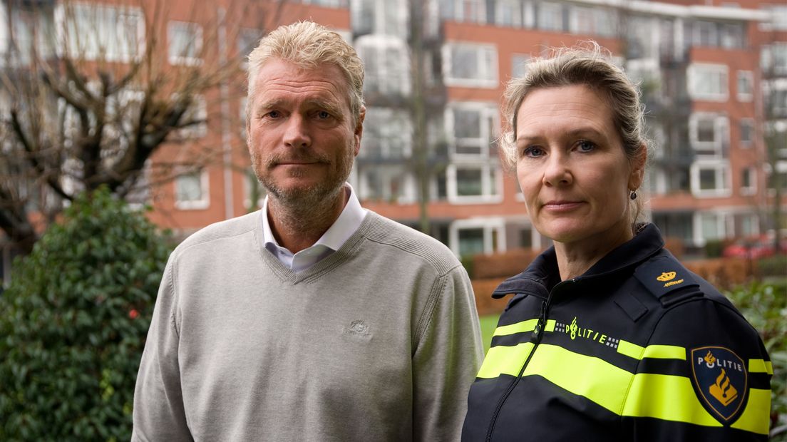 Sander Komijn, hoofd ambulancezorg Ravu en Liesbeth Maas districtschef Utrecht van de politie