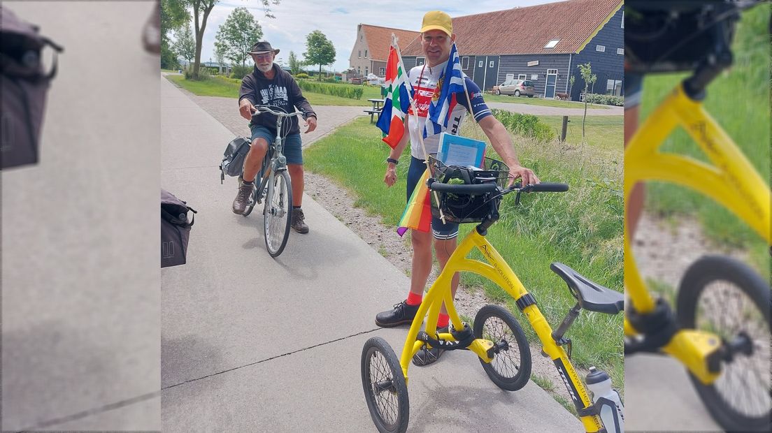De kanariegele loopfiets van Ben van Katwijk