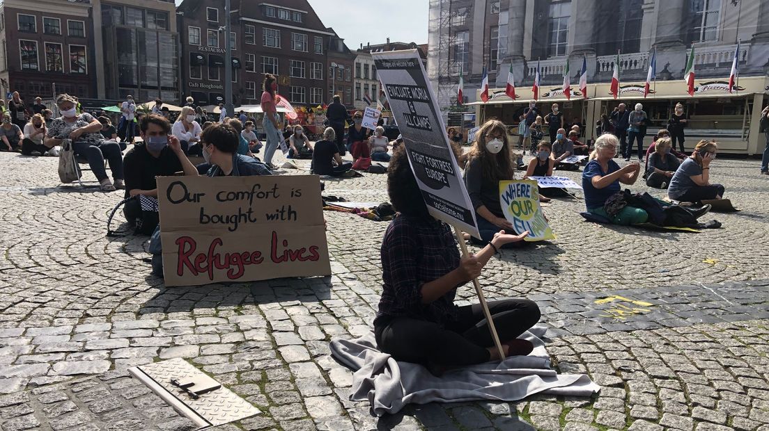 Actievoerders op de Grote Markt