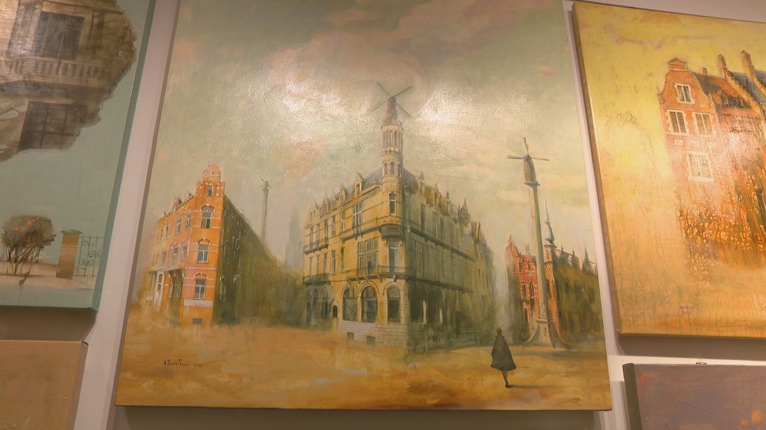 Schilderij van Artem Pogribnyy met hotel de L'Empereur