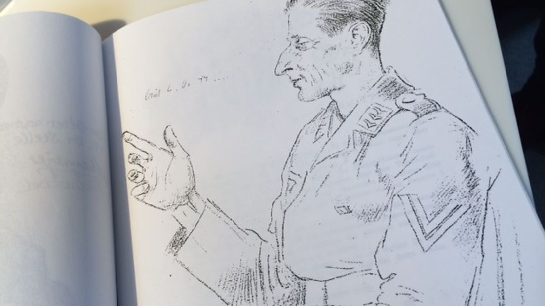 Een van de schetsen uit het schetsboek van de Duitse militair