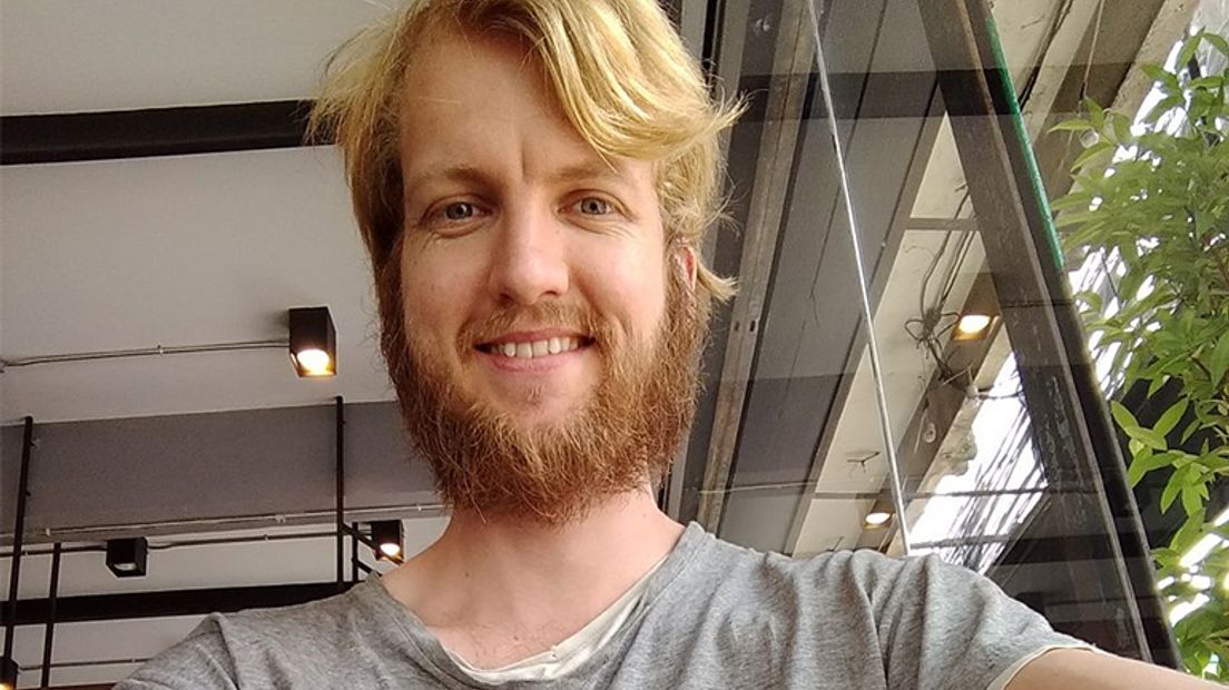 Mattijn sloeg met zijn kajak om toen hij tegen een boom botste (Rechten: Familie Mattijn Lahuis)