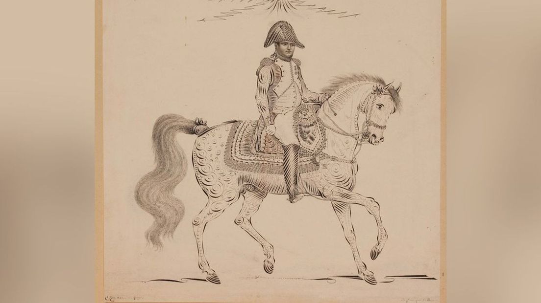 Keizer Napoleon Bonaparte op zijn paard