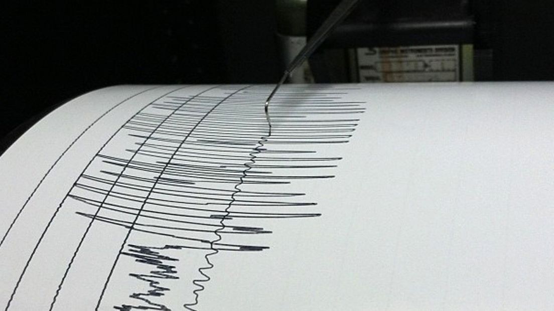 Ter illustratie, de metingen van een seismograaf.