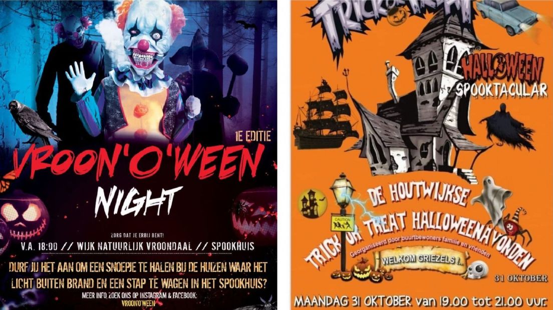 Posters van de Halloween evenementen