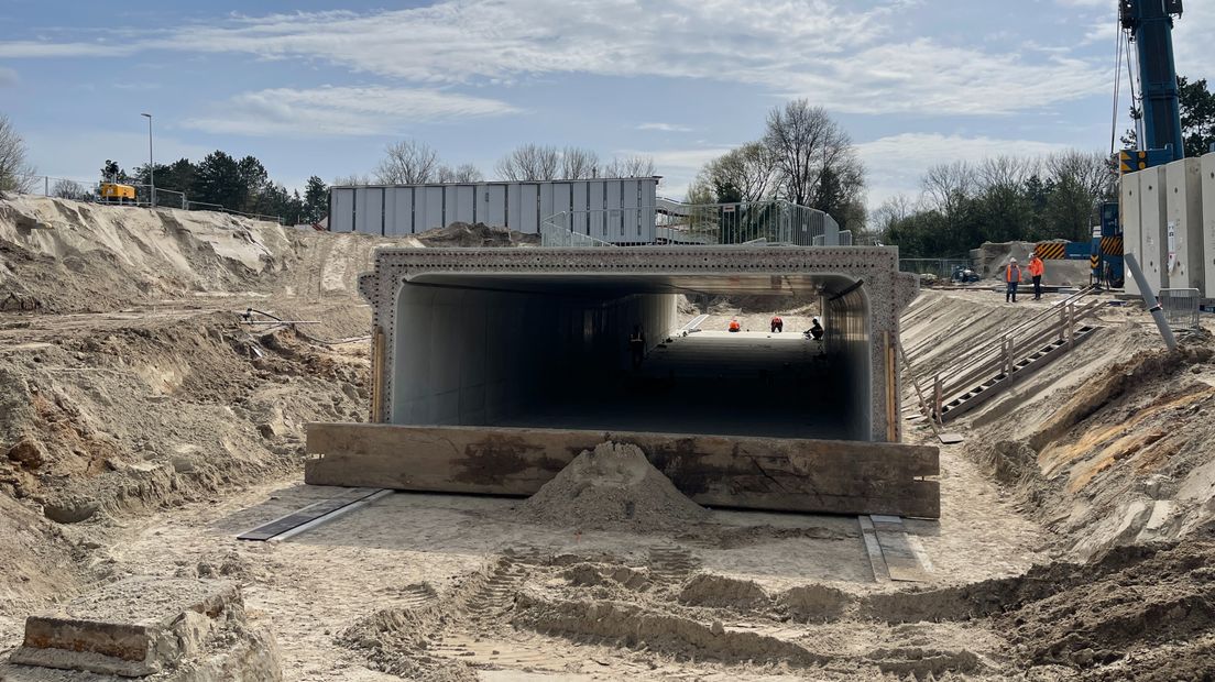 De nieuwe Papiermolentunnel in aanbouw