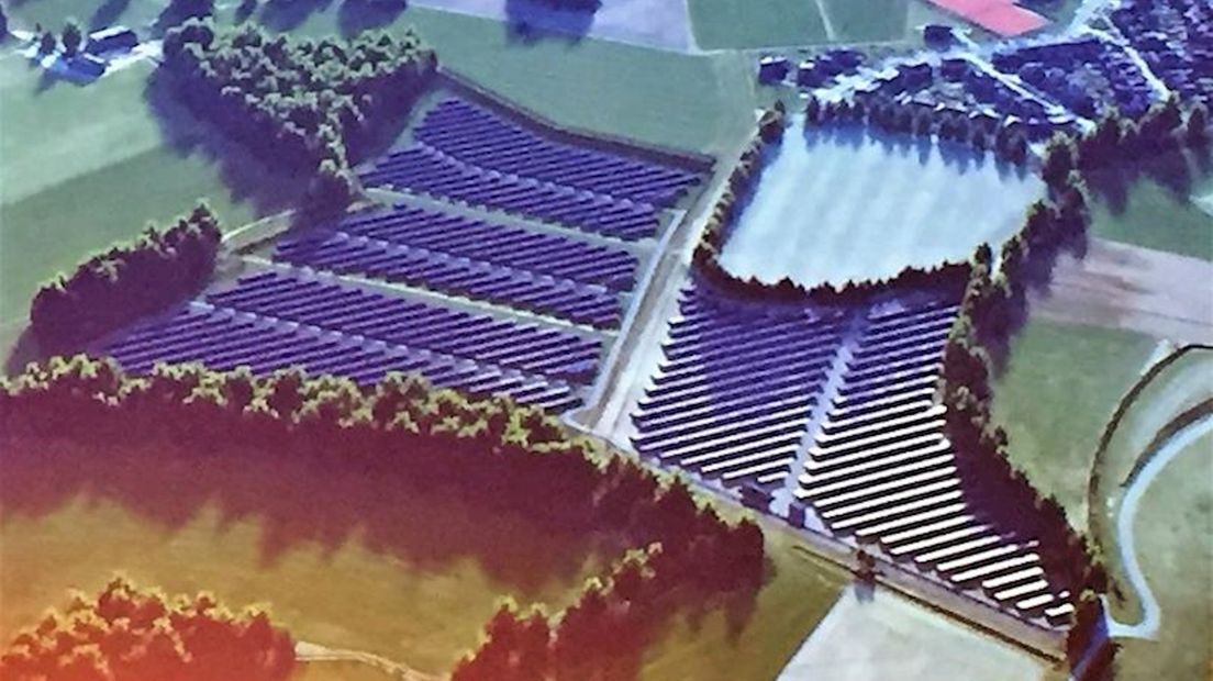 Animatie van zonnepark Waterlanden