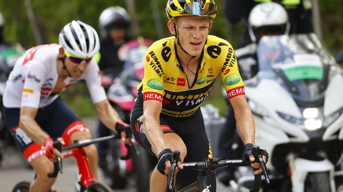 Koen Bouwman in de zevende etappe van de Giro.
