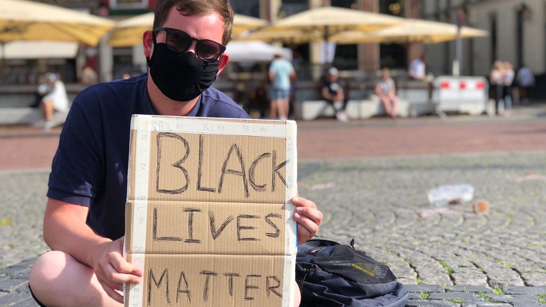 Demonstrant op de Grote Markt