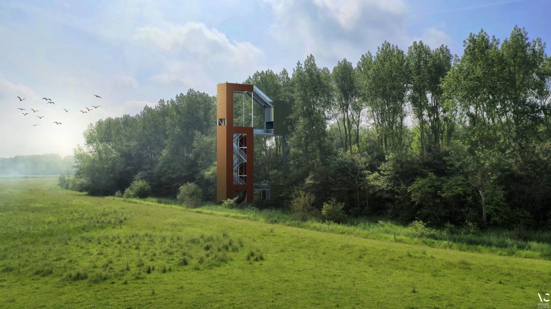De uitkijktoren is een ontwerp van architect Nynke-Rixt Jukema