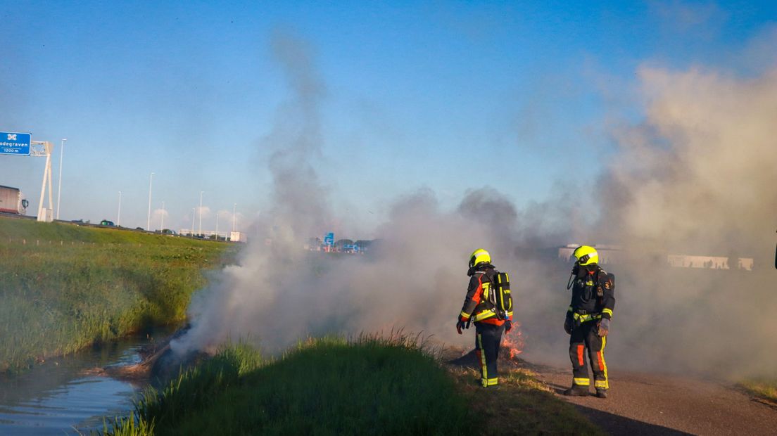 De hooibalen lagen bij Nieuwerbrug