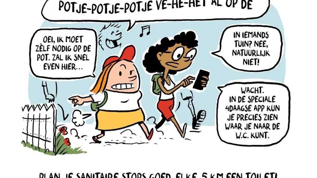 Stichting De 4DAAGSE heeft voor wandelaars een cartoon laten maken.