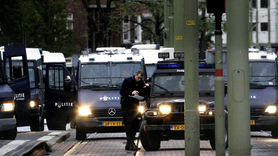 Politiewagens in de buurt van de Antheunisstraat