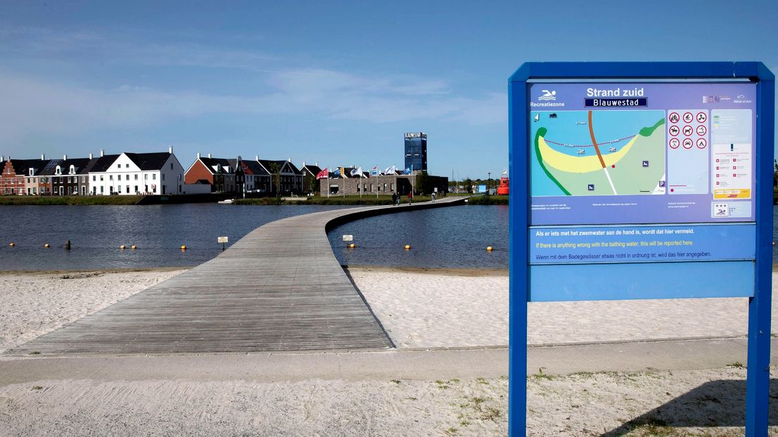 Het strand in Blauwestad