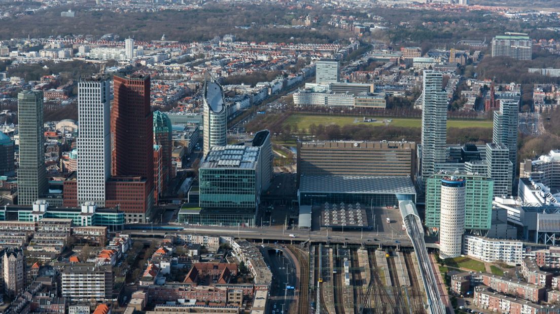 Het gebied rond het centraal station in Den Haag 