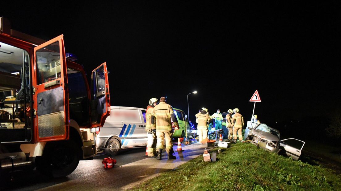 De brandweer bevrijdde een persoon die bekneld zat