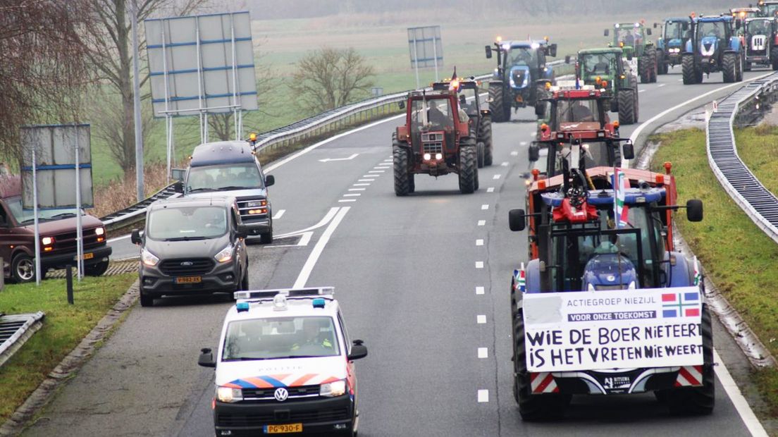Boeren trekken richting de Duitse grens