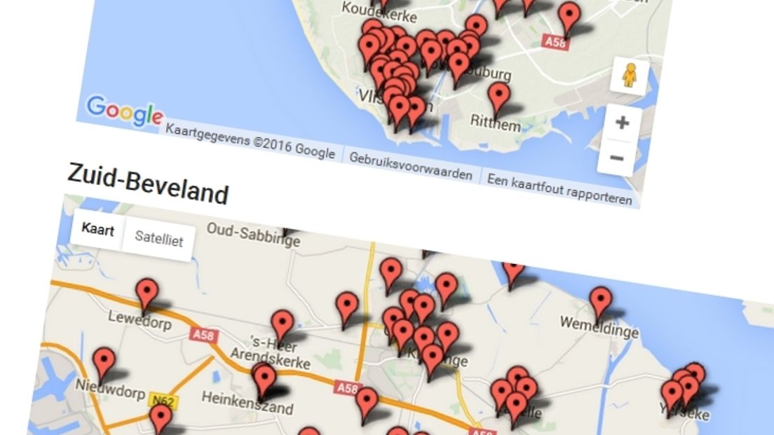 Alle Zeeuwse stembureaus bij het referendum van woensdag 6 april op de kaart