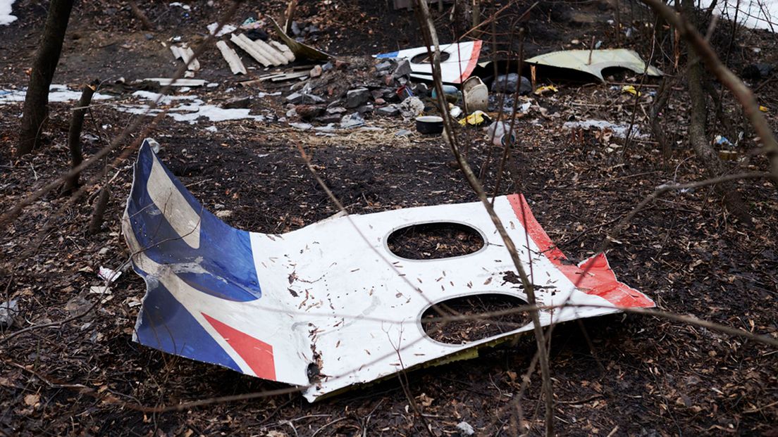 Brokstukken van de MH17.