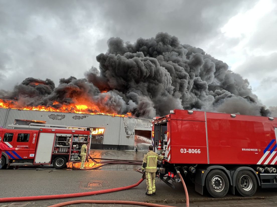 De brandweer is massaal uitgerukt