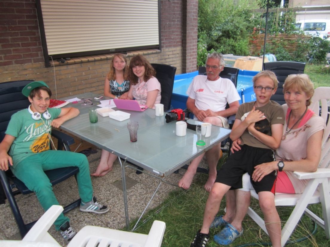 Gastgezin Boele met hun twee kinderen uit Berlijn
