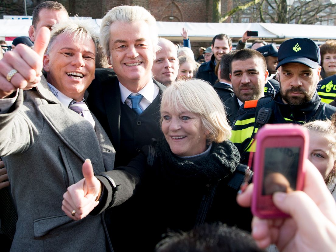 PVV-leider Wilders vorig jaar januari in Spijkenisse