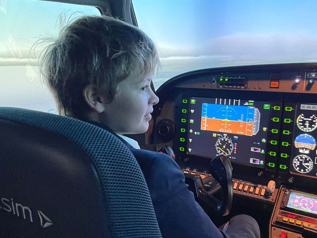 Danique in de cockpit