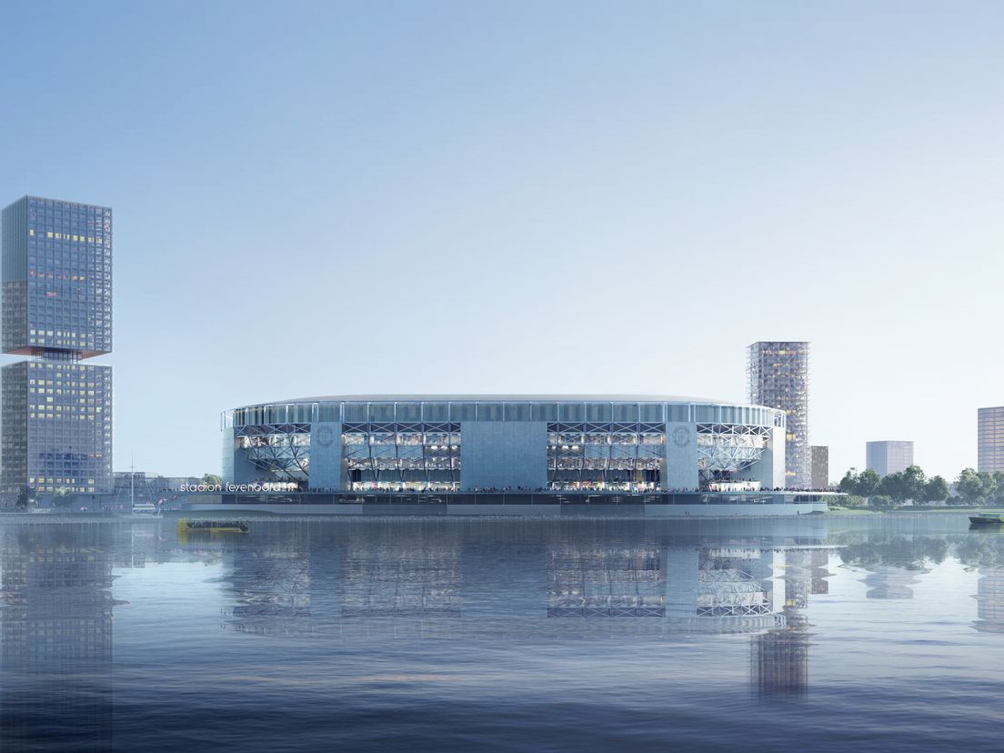 Het nieuwe stadion van Feyenoord zoals het er in 2025 uit moet zien (artist impression by OMA)