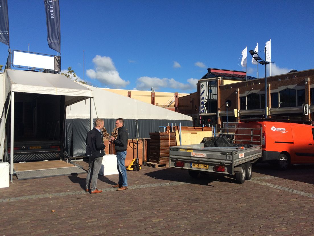 De tijdelijke locatie van Plein 10 (Rechten: Eefje van den Akker / RTV Drenthe)