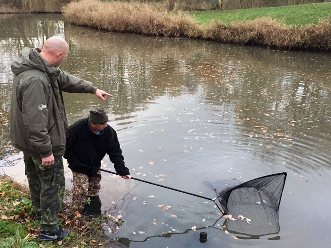 Dave en Rinus proberen de laatste vissen in Spijkenisse te redden