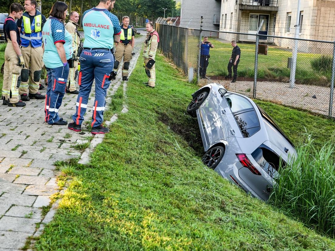 Emergency services rushed to the car in the ditch but found no one