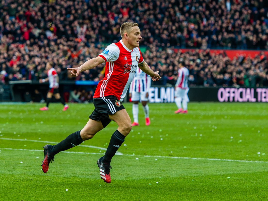Jens Toornstra in de voorlopig laatste thuiswedstrijd van Feyenoord tegen Willem II.