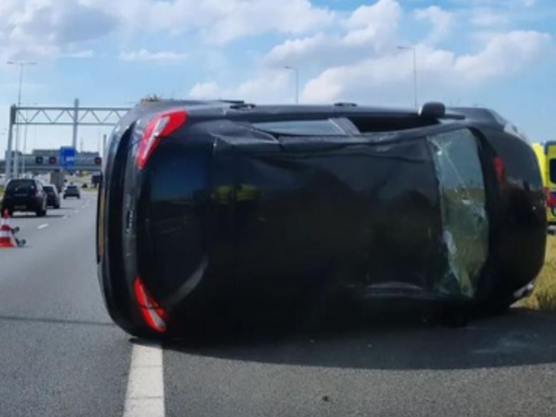 A side car on the A15, driver not injured