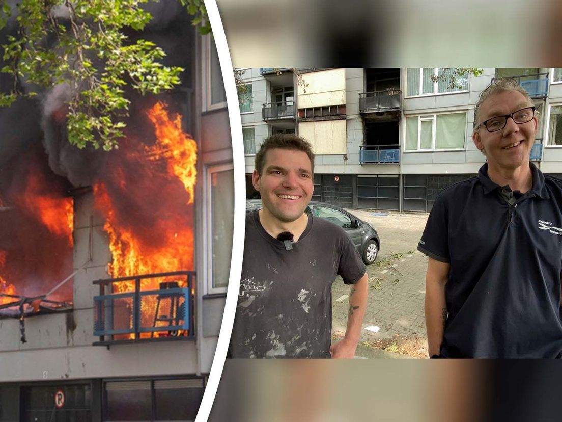 Lesley en Jerco redden vrouw en kind bij brand Schiedam