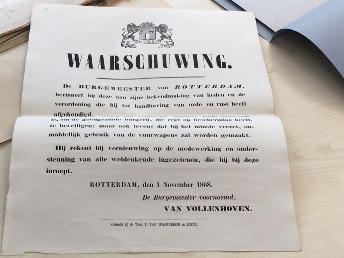 Waarschuwing van burgemeester Van Vollenhoven