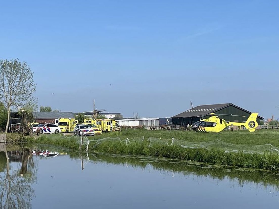 De auto die bij het ongeluk in Alblasserdam betrokken was