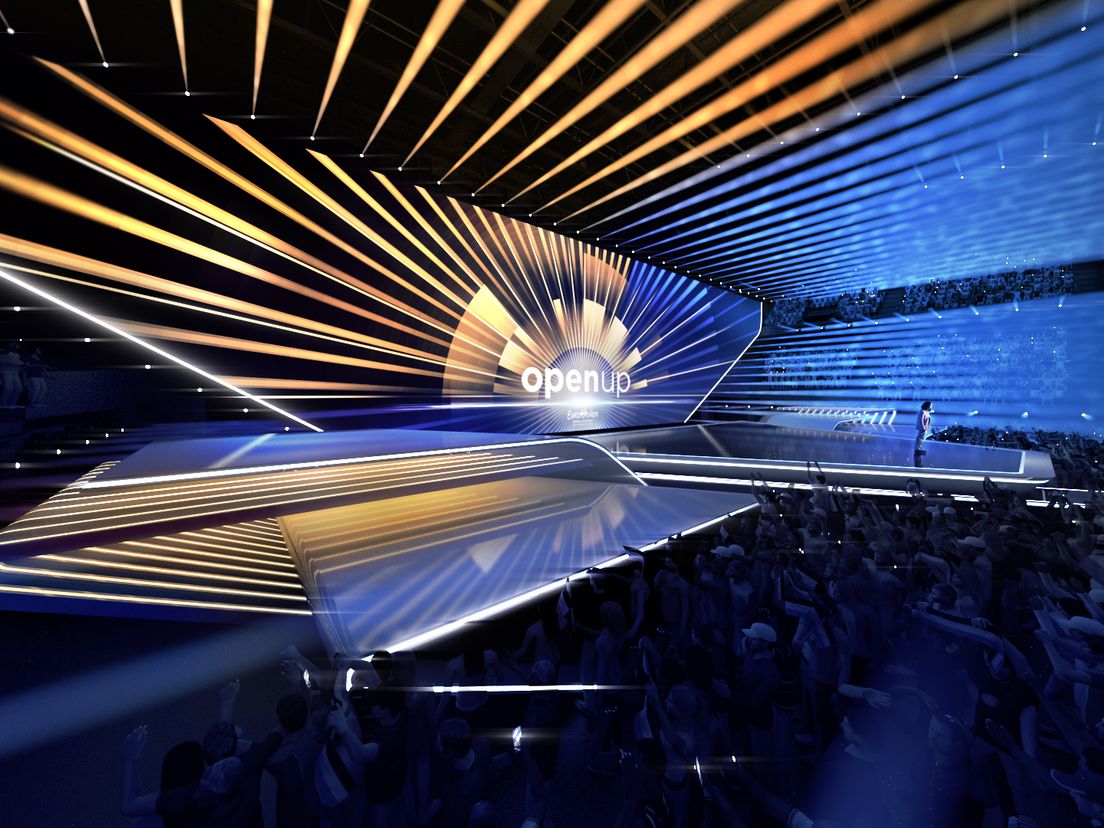 Hét decor van het Eurovisie Songfestival 2020 in Rotterdam Ahoy