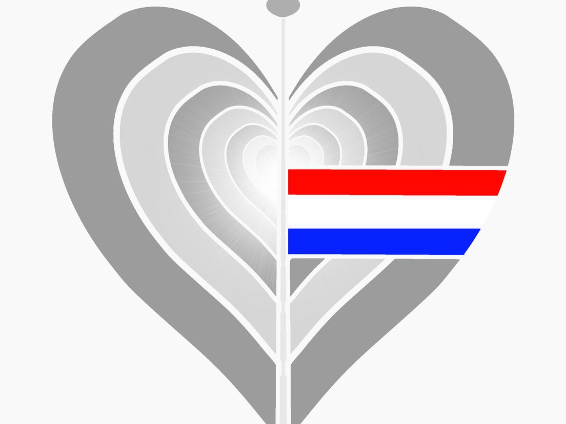 Het gedenkhart van het initiatief 'Sluit een razziaslachtoffer in het hart'