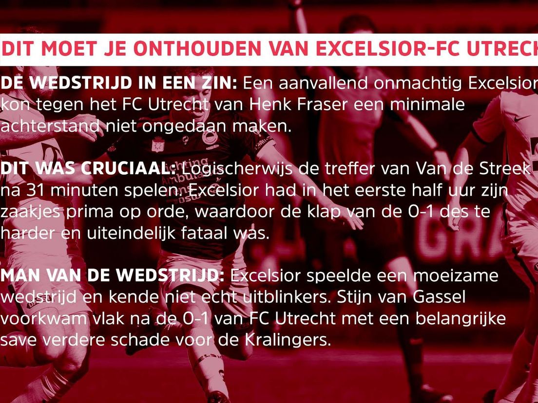 Dit moet je onthouden van Excelsior-FC Utrecht