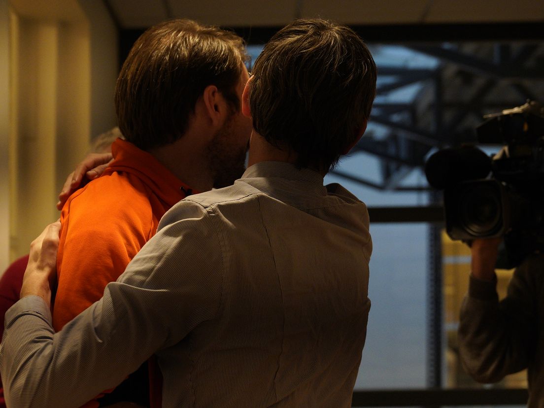 Boomstra met zijn secondant Wouter Sipma.(Rechten: RTV Drenthe/Anneke Dijkstra)