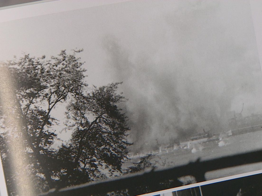 Foto van het bombardement in Rotterdam