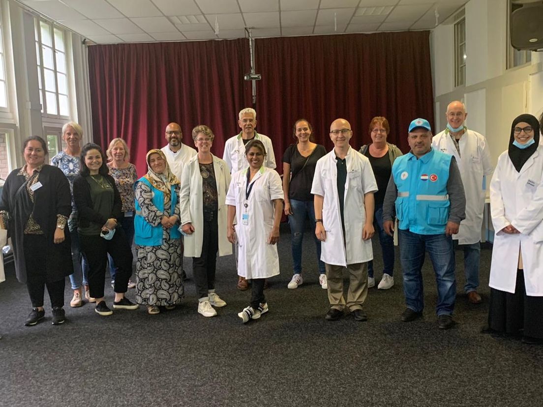 Het vaccineren in de moskee vorige week