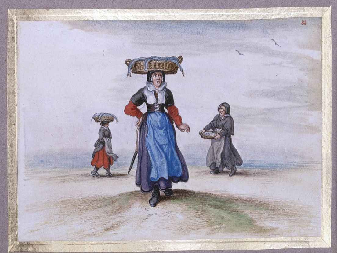 Drie Vissersvrouwen door Adriaan van der Venne, 1620-1626