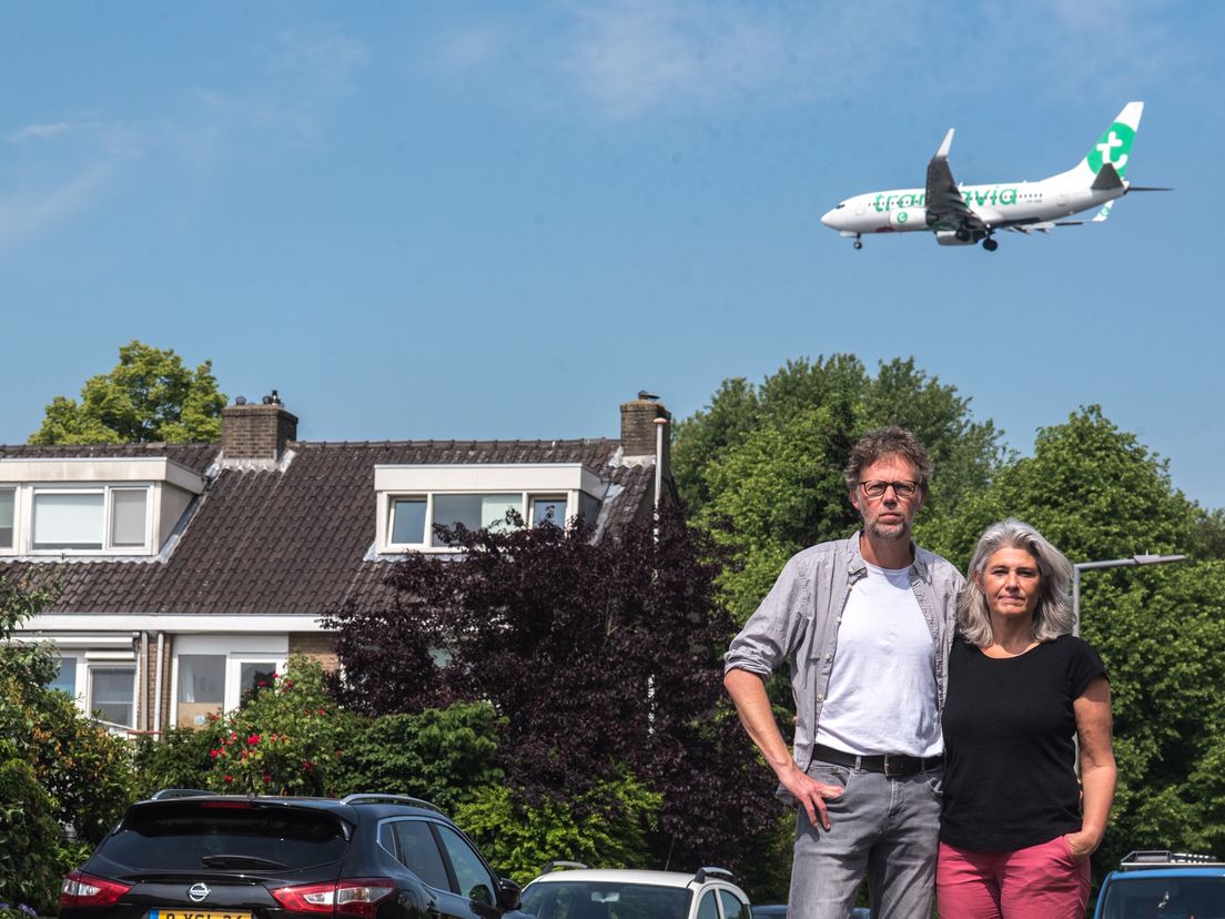 Richard Abbenhuis en Bé Bosman (BTV) toen de Boeings nog overvlogen.