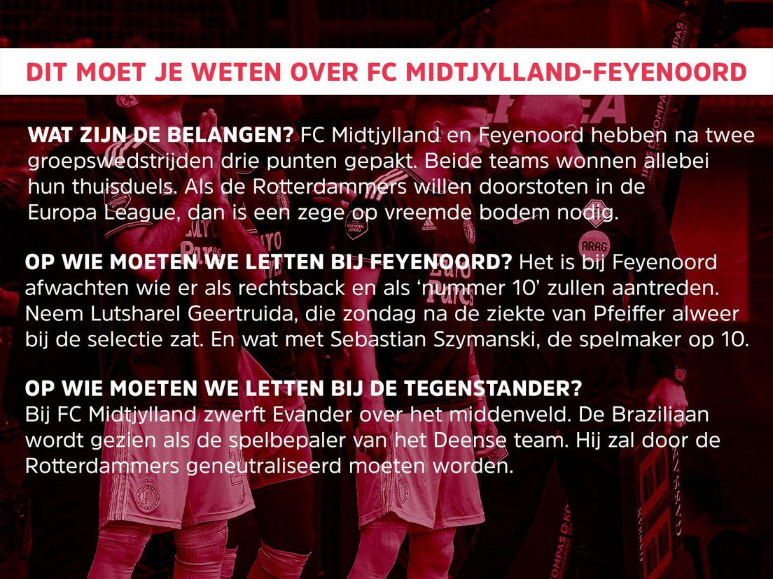 Dit moet je weten over FC Midtjylland-Feyenoord