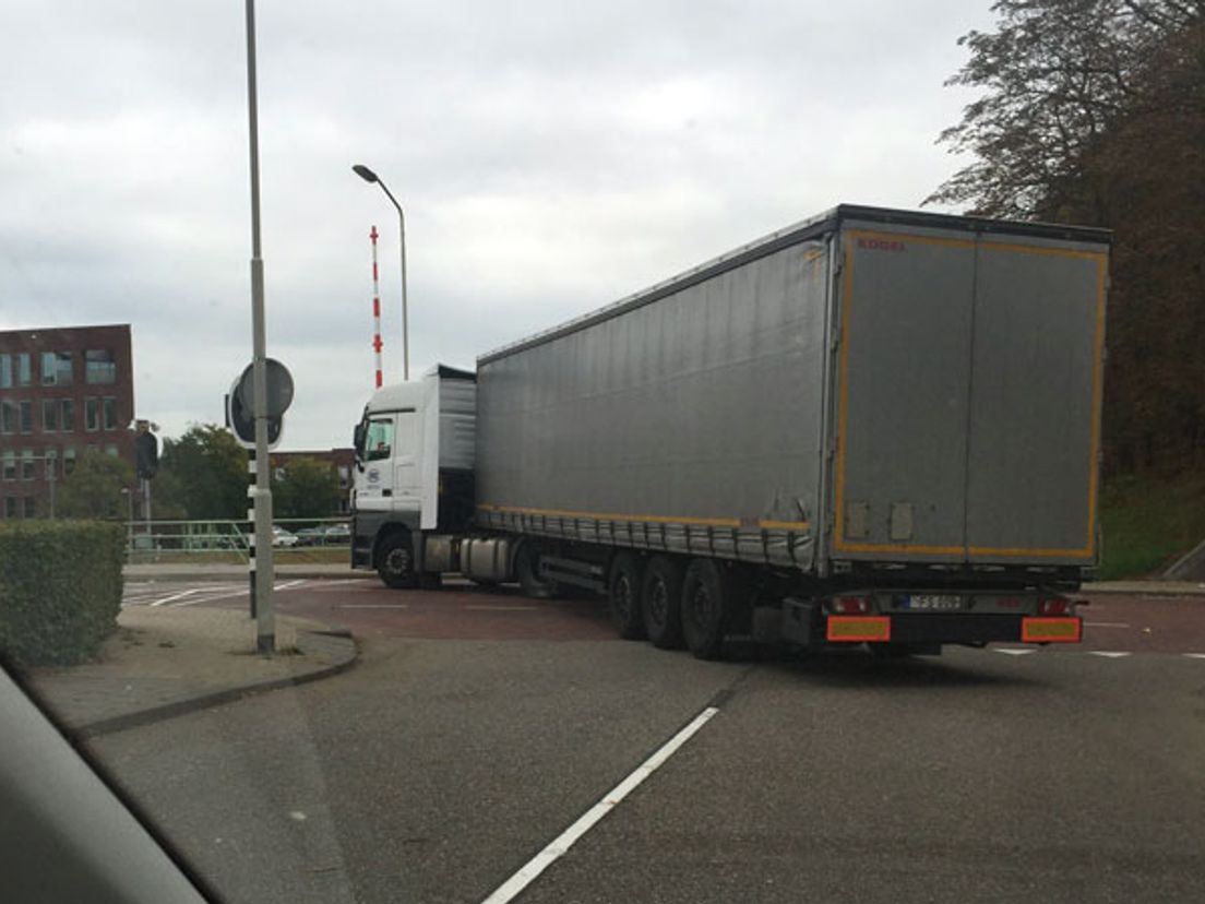 Een vrachtwagen in Gorinchem